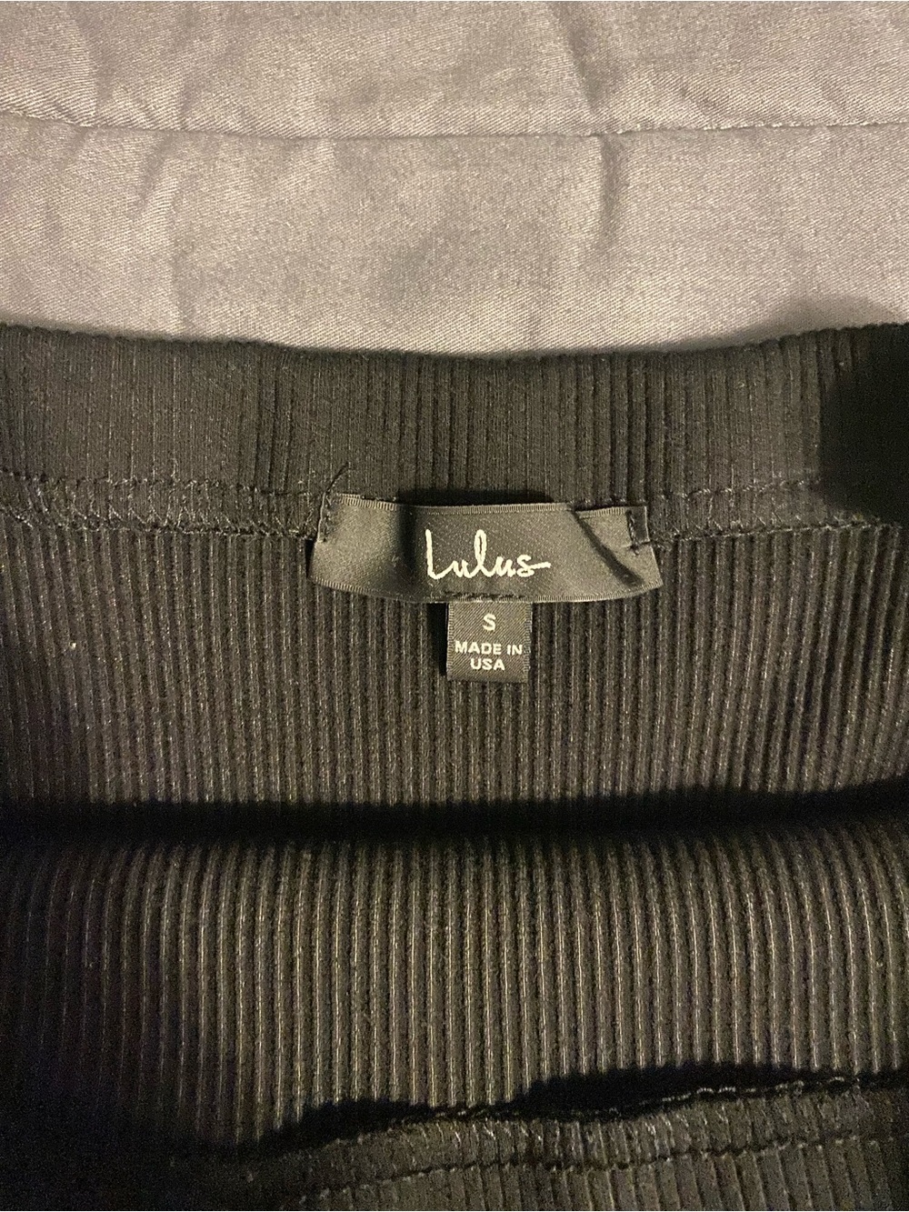 Lulu's Black Ribbed Crop Tank and Skirt Set - Picture 3 of 3